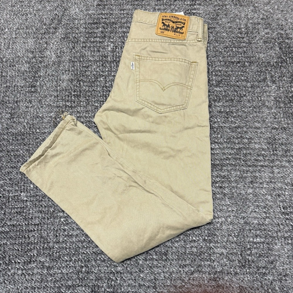 Levis Jeans 508‎ Men's Size 30x32 Khaki Regular Fit Tapered Leg White Tab